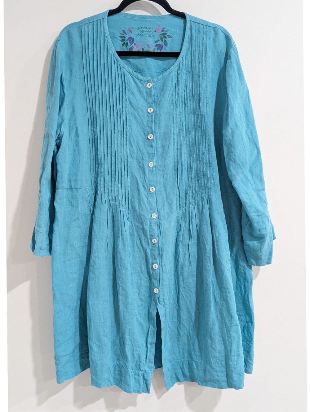 Gudrun Sjoden Light Blue Linen Button-Front Dress